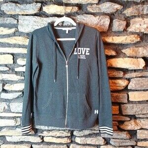 Pink Victoria Secret Angel full zip sweater hoodie sz small